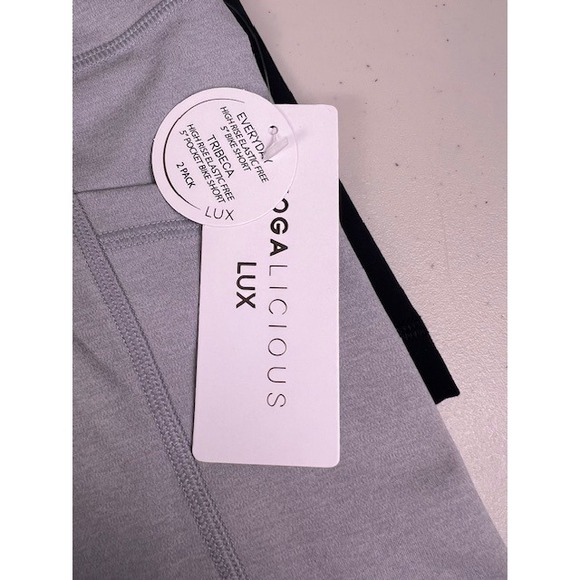 Yogalicious Lux Womens 2 Pack Tribeca & Everyday 5" Bike Shorts Grey Black XL - Picture 10 of 12